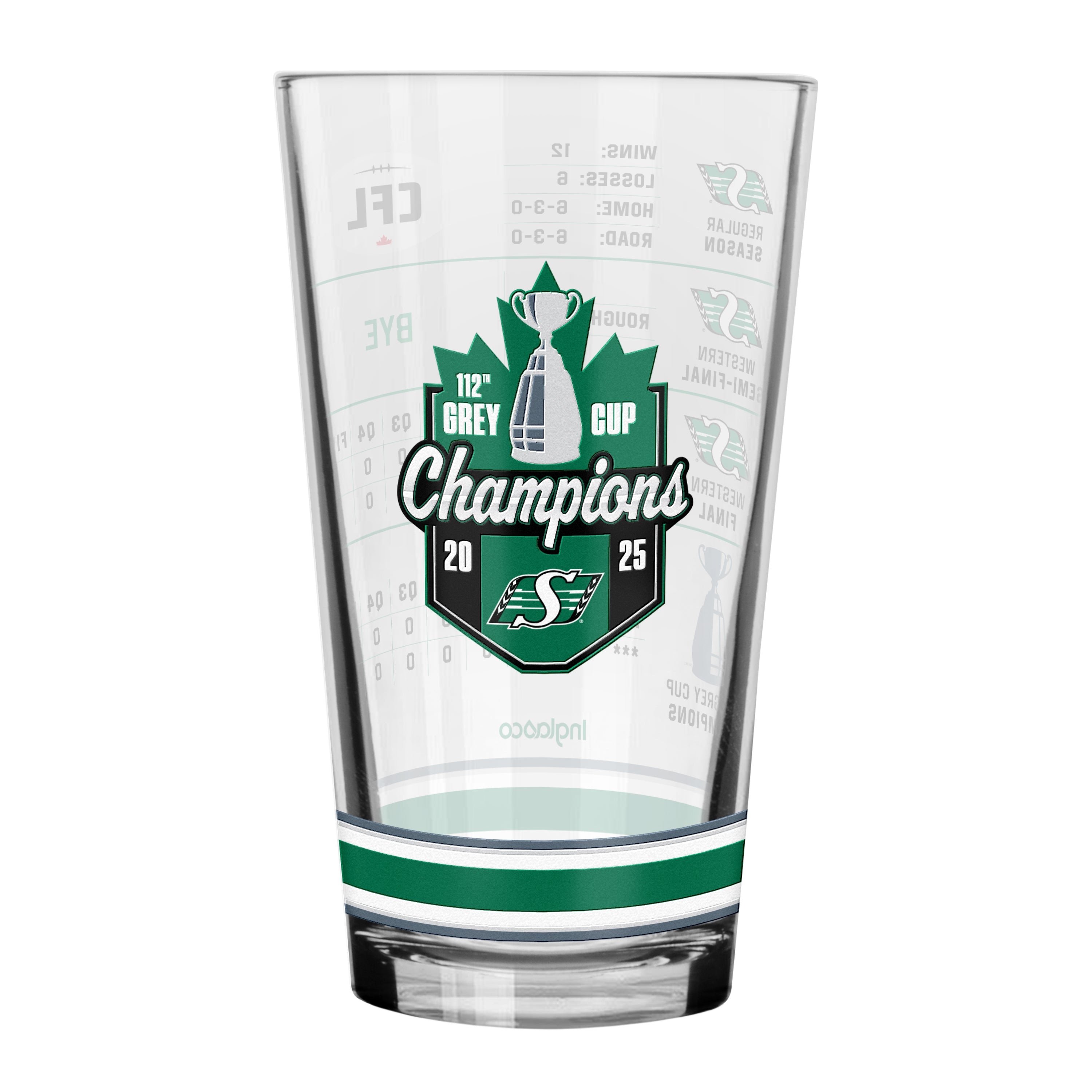 112 Grey Cup Champs 16oz Stats Mixing Glass