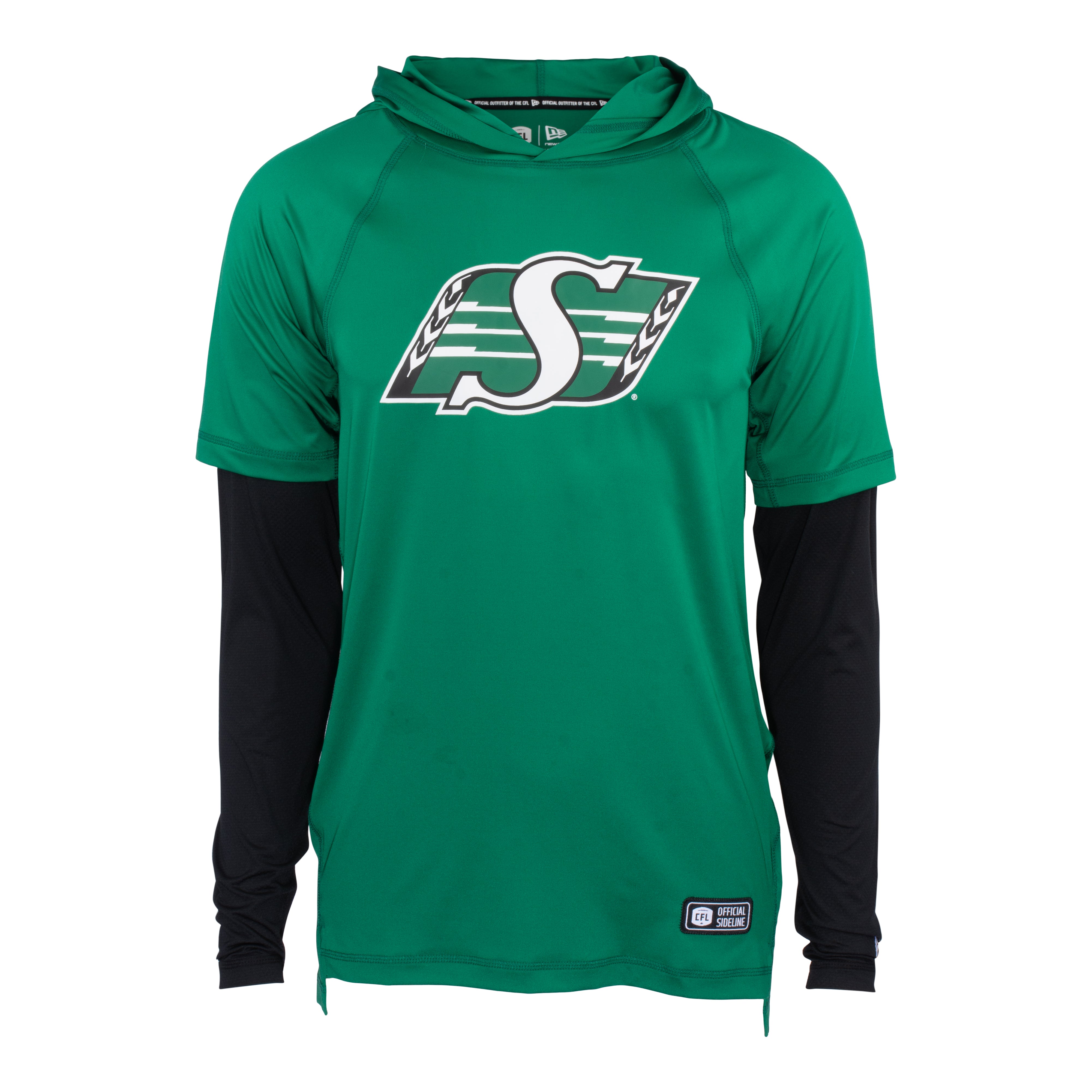 Sideline Green Merge Performance Hooded Long Sleeve