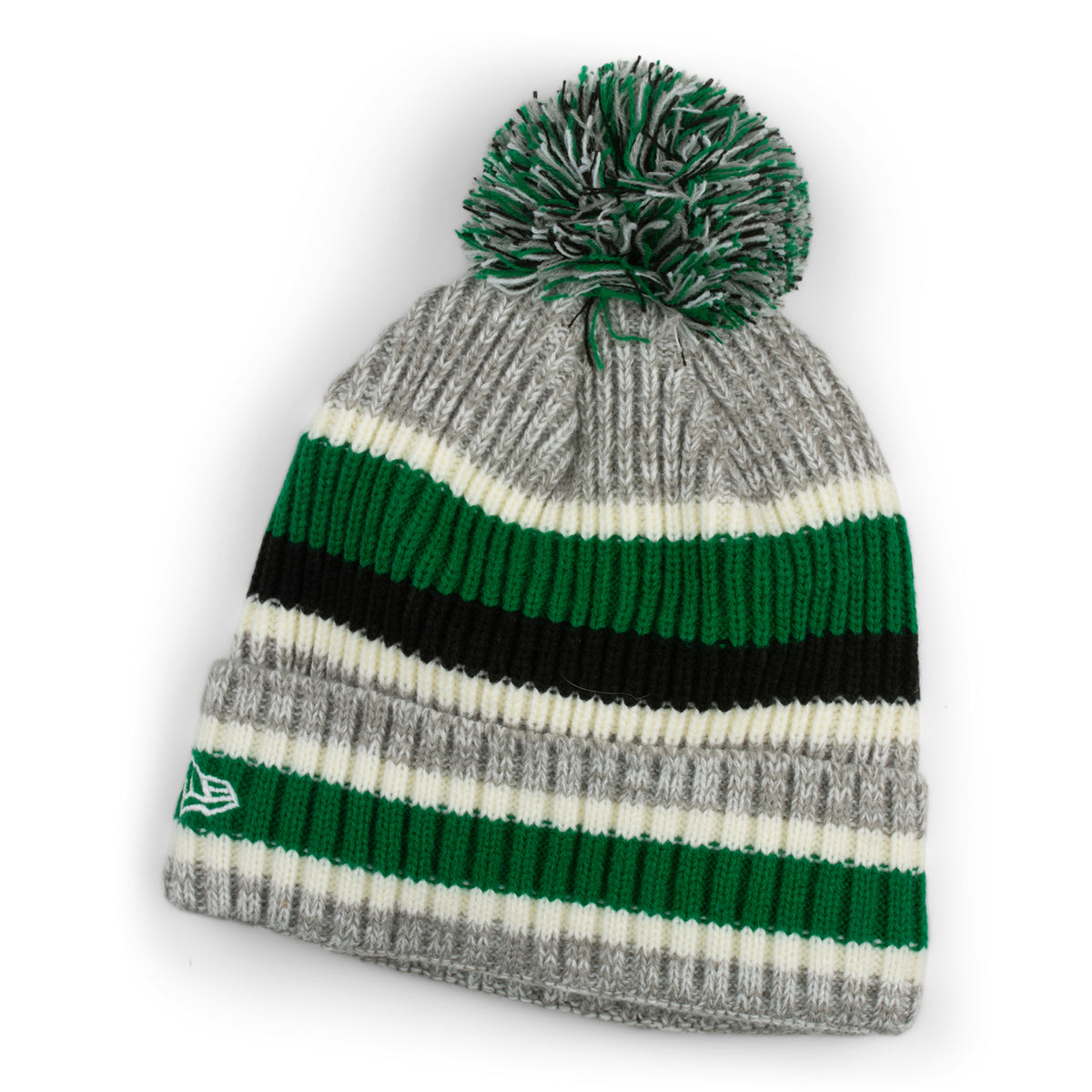 Knit Stripe with Pom