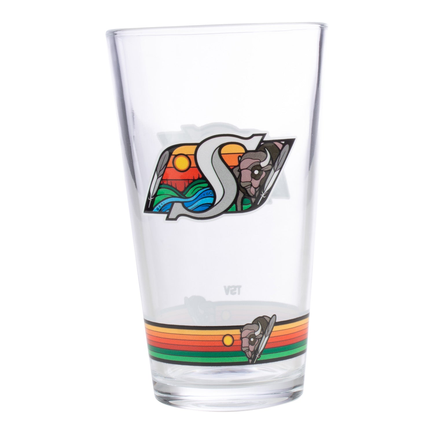 Full Colour Indigenous Logo 16oz Mixing Glass