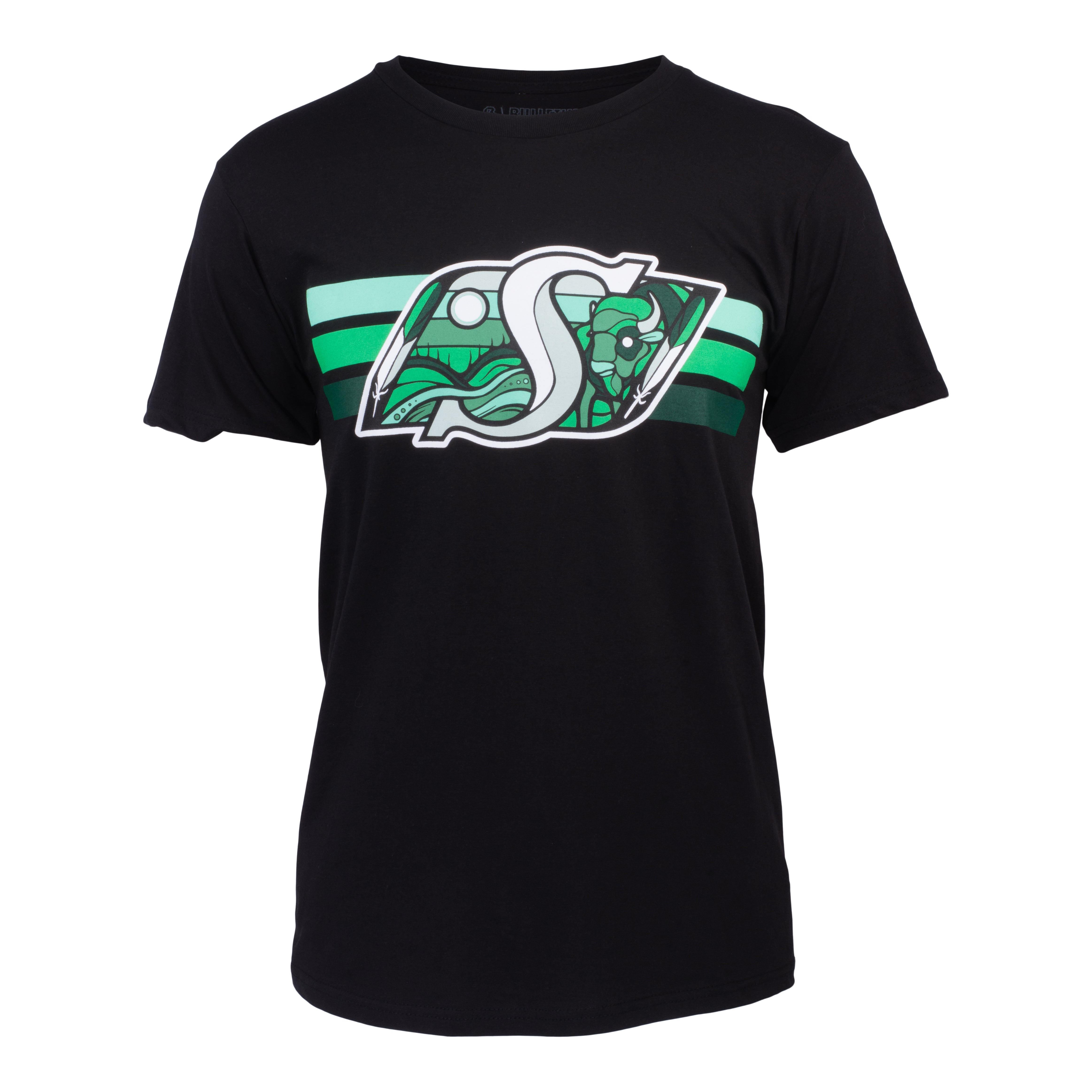 Indigenous Logo Stripe Black Tee