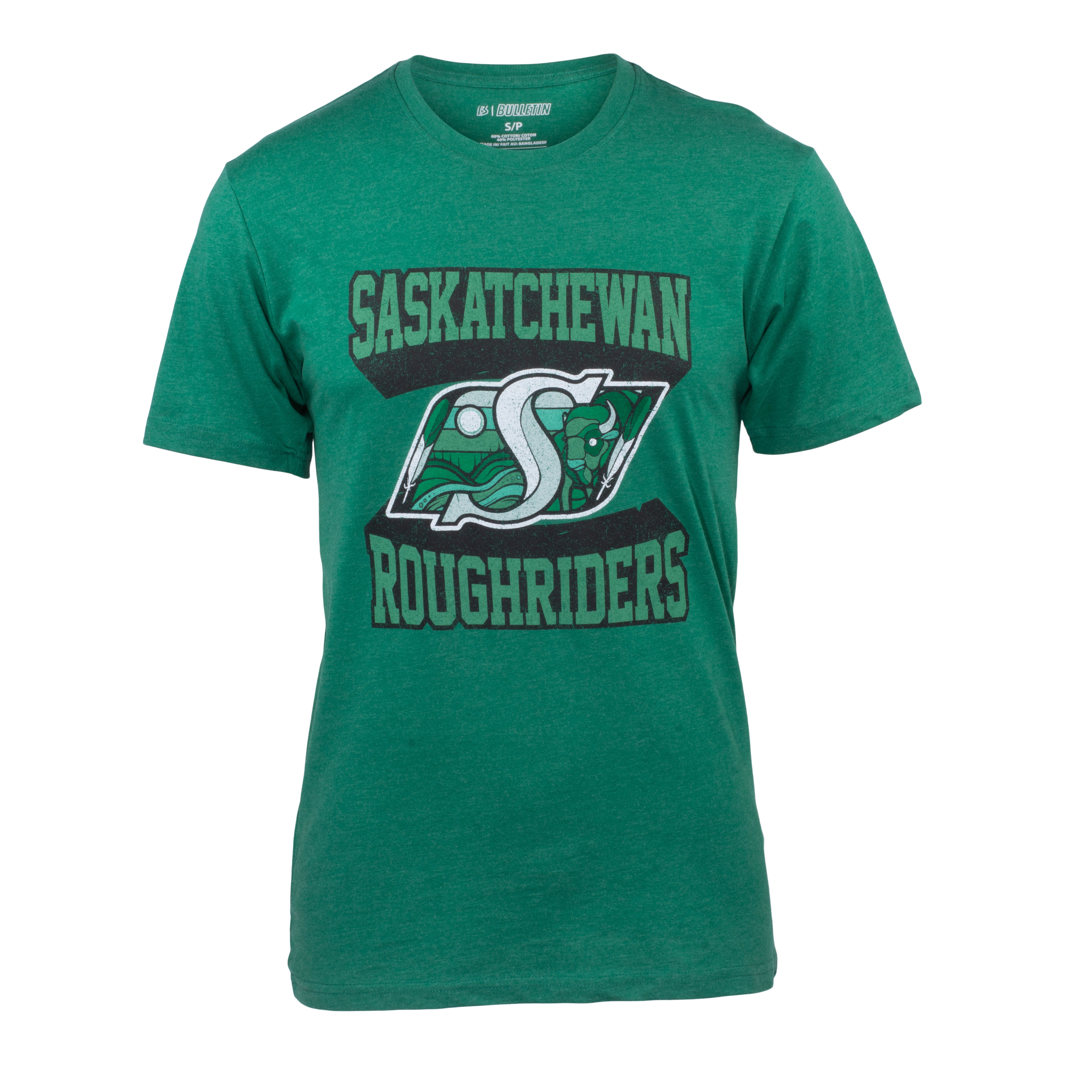 Indigenous Logo Distressed Green Tee