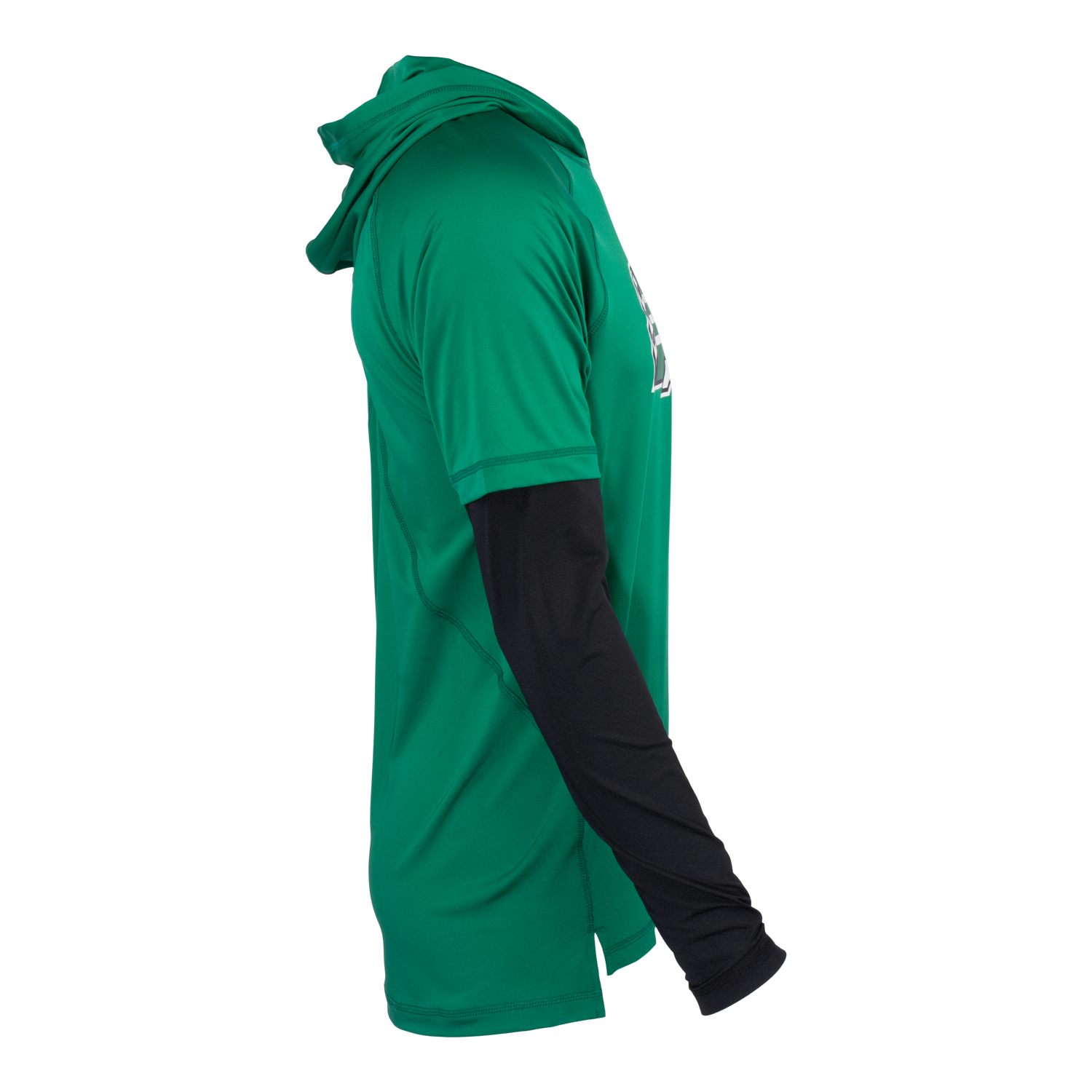 Sideline Green Merge Performance Hooded Long Sleeve