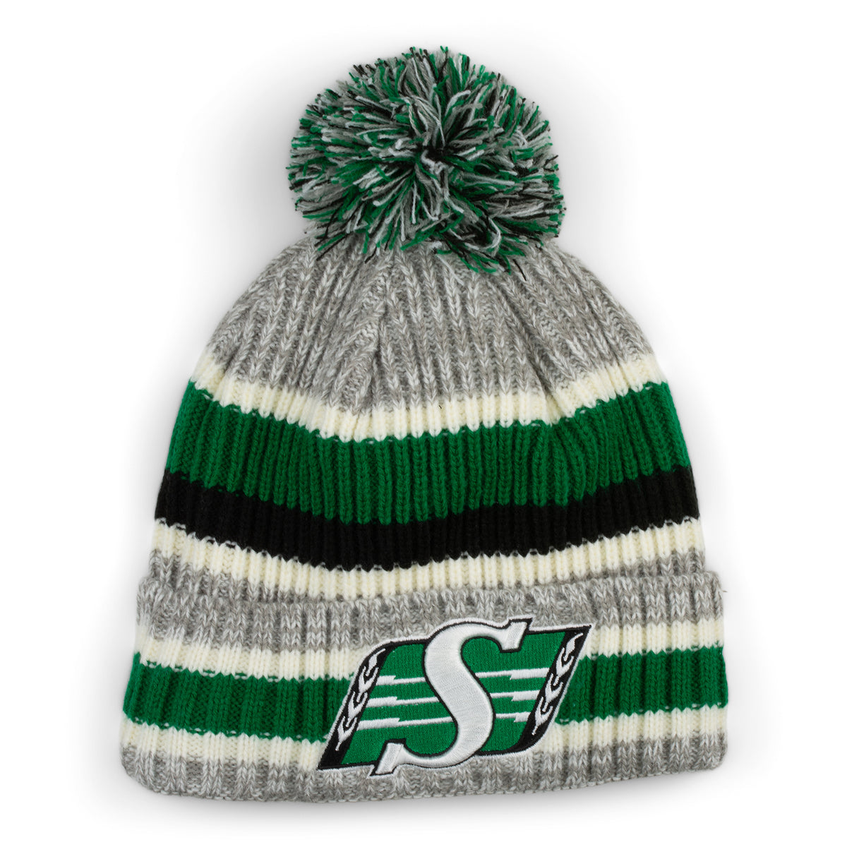 Knit Stripe with Pom