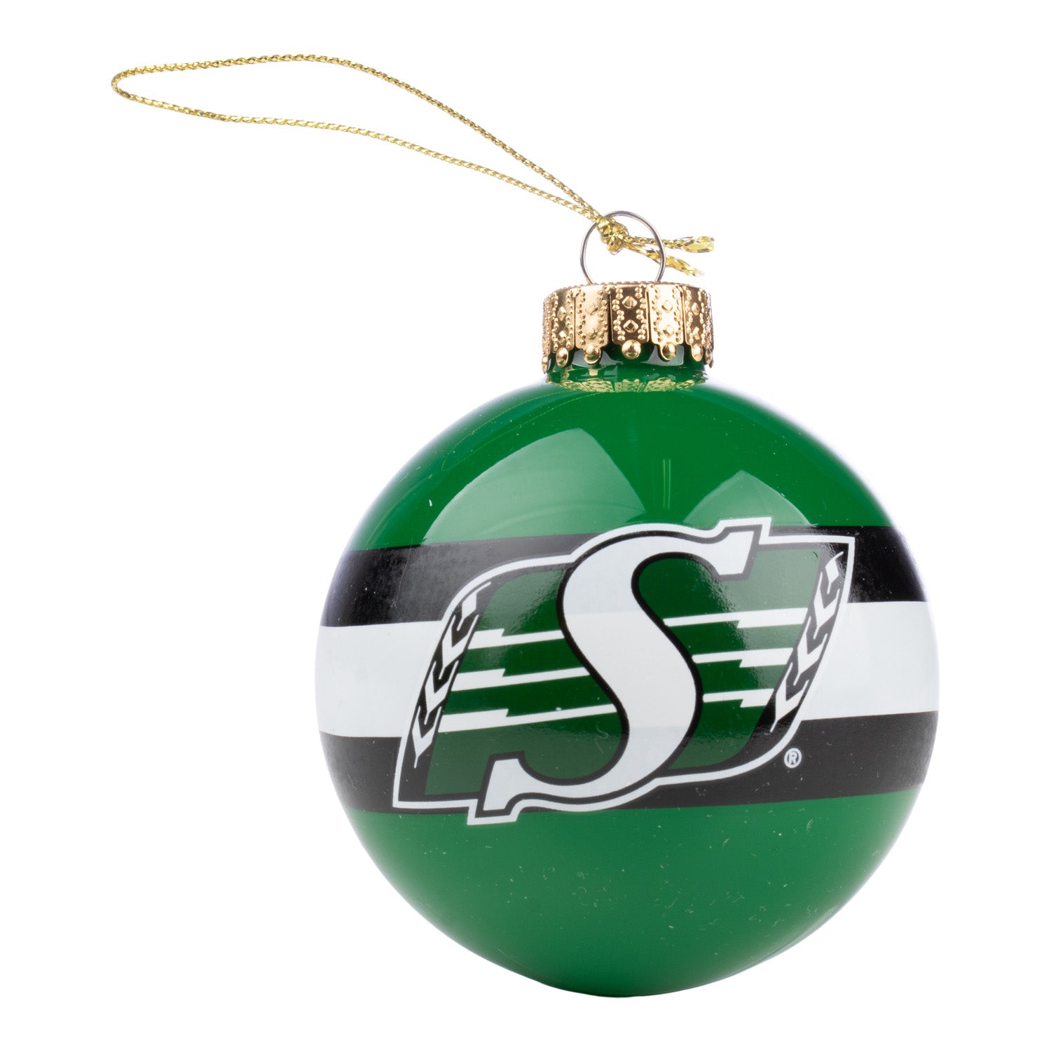 Team Stripe Glass Ball Ornament