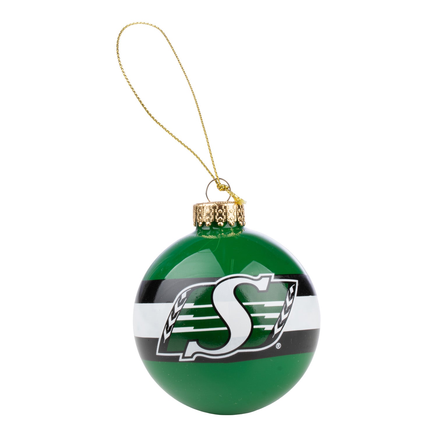 Team Stripe Glass Ball Ornament