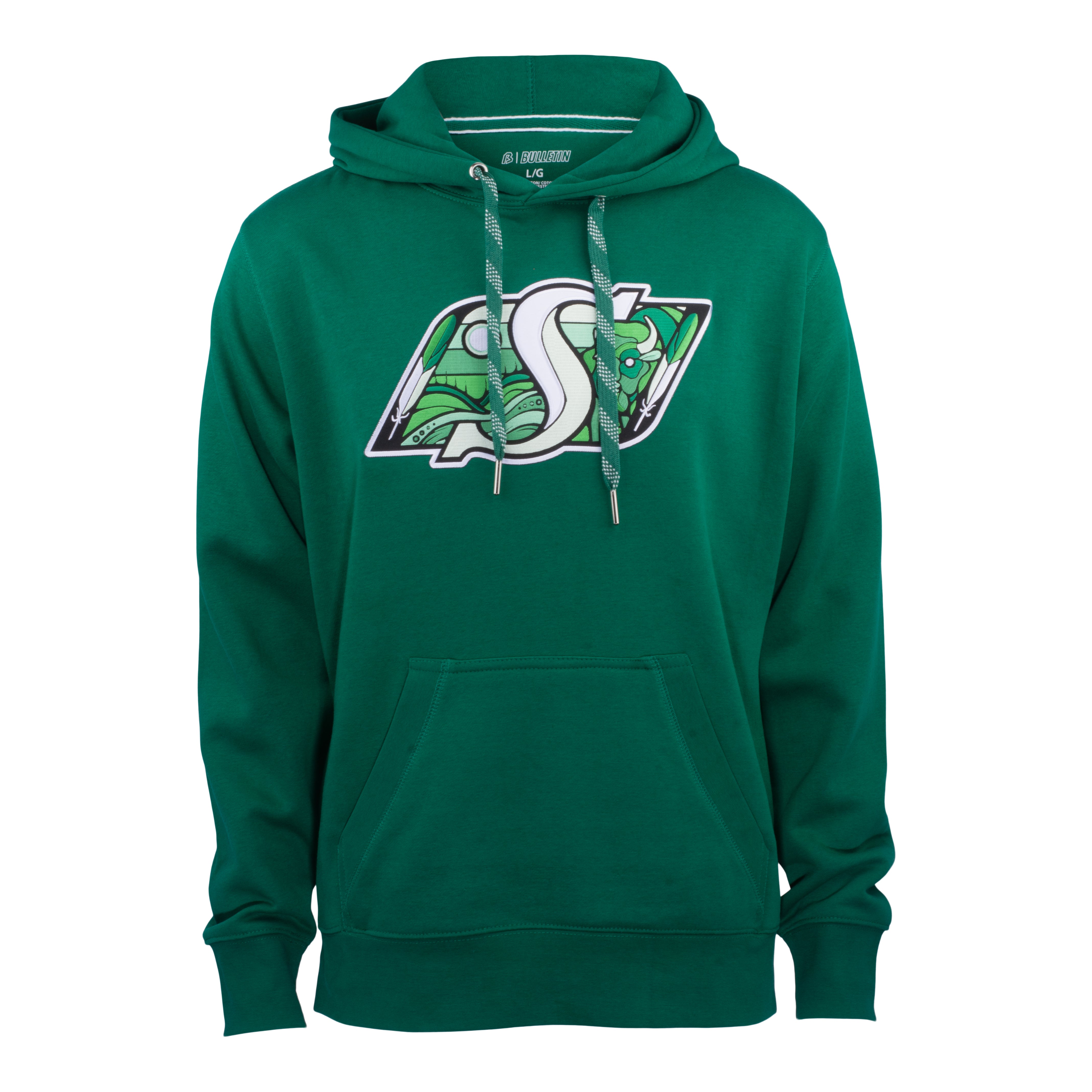 Indigenous Logo Green Crest Hoodie