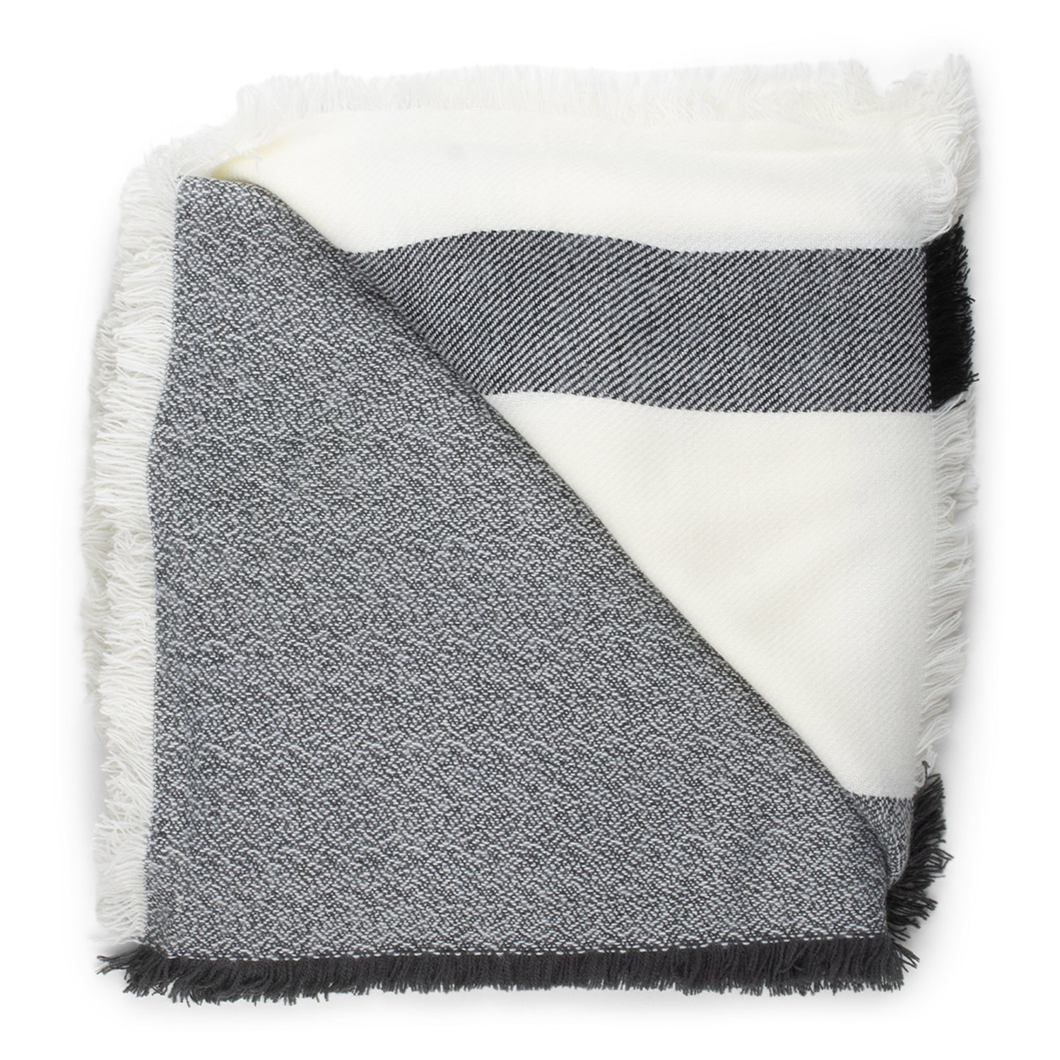 Grey Plaid Blanket Scarf