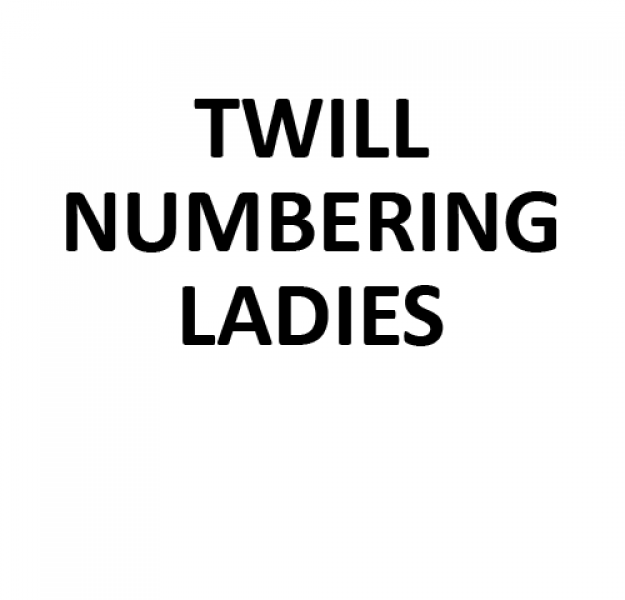 Authentic Stitched Numbering - Ladies