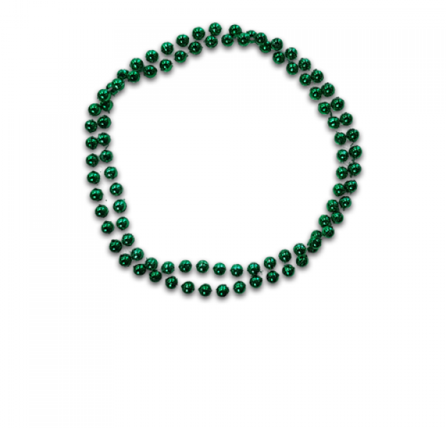 Green Mardi Gras Beads